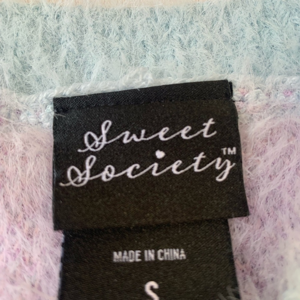 SWEET SOCIETY Hot Topic ladies, pastel hearts, sweater, vest size Small VVGUC+++ - Picture 3 of 11